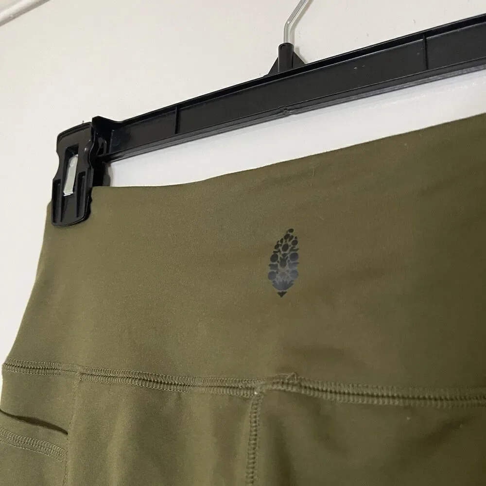 FP movement free people green high waist side pockets leggings size small